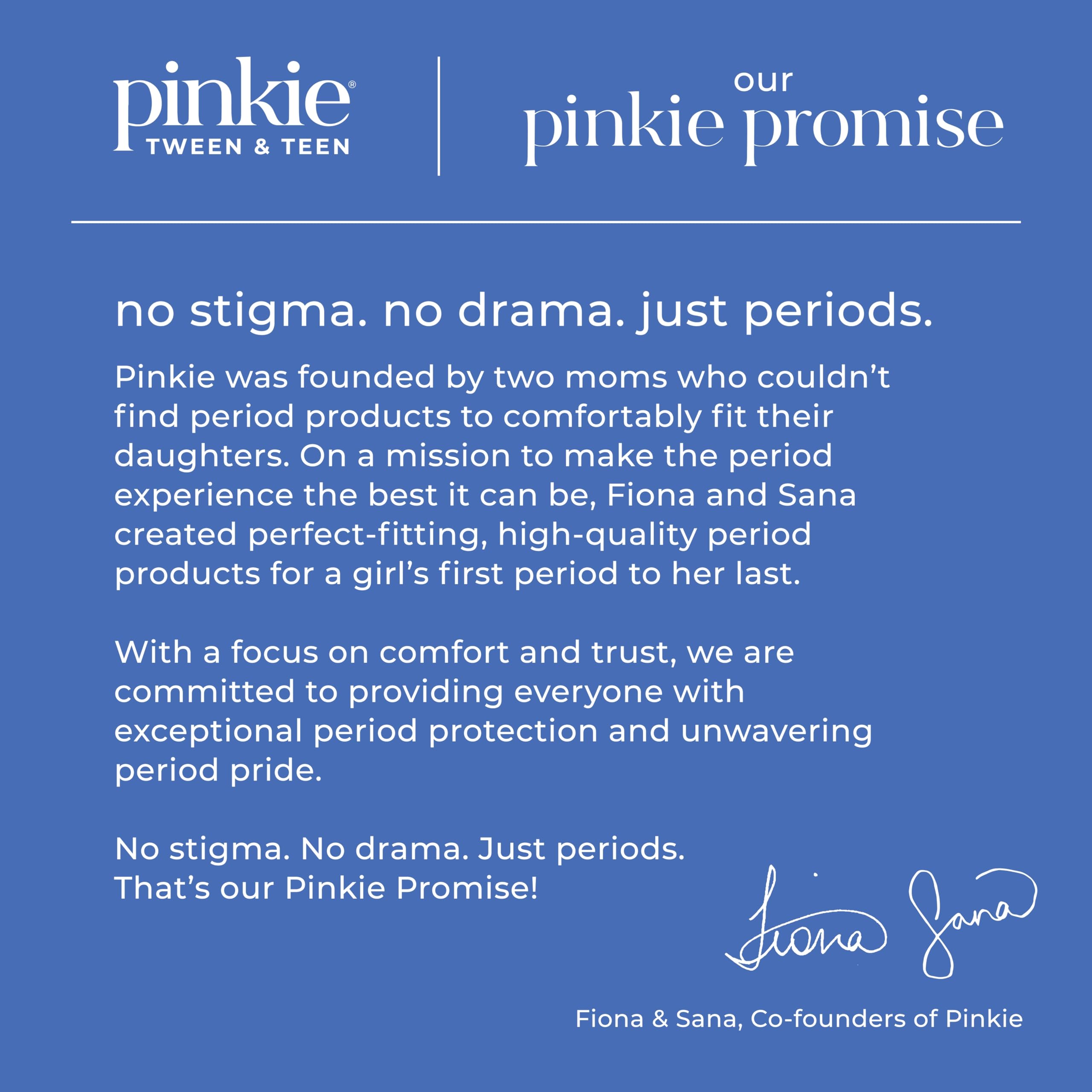 Pinkie Period Starter Pads sans colorant et sans parfum pour peau sensible