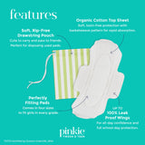 Protège-pad Pinkie avec tissu coton biologique pour douceur naturelle.