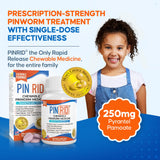PinRid boîte montrant la dose unique, emballage clair et rapide à utiliser.