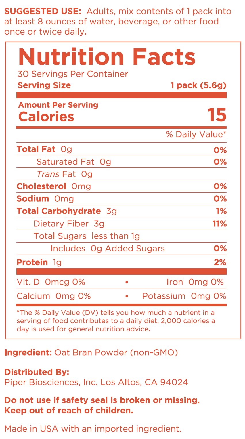 Sachets portionnés Piper Biosciences, format pratique pour l’utilisation quotidienne.