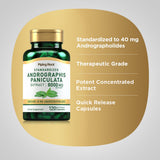 Piping Rock Andrographis Paniculata Extract, label lisible facilite la vérification des ingrédients.