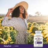 Utilisation quotidienne Piping Rock Bile d’Ox 500 mg pour confort digestif potentiel.