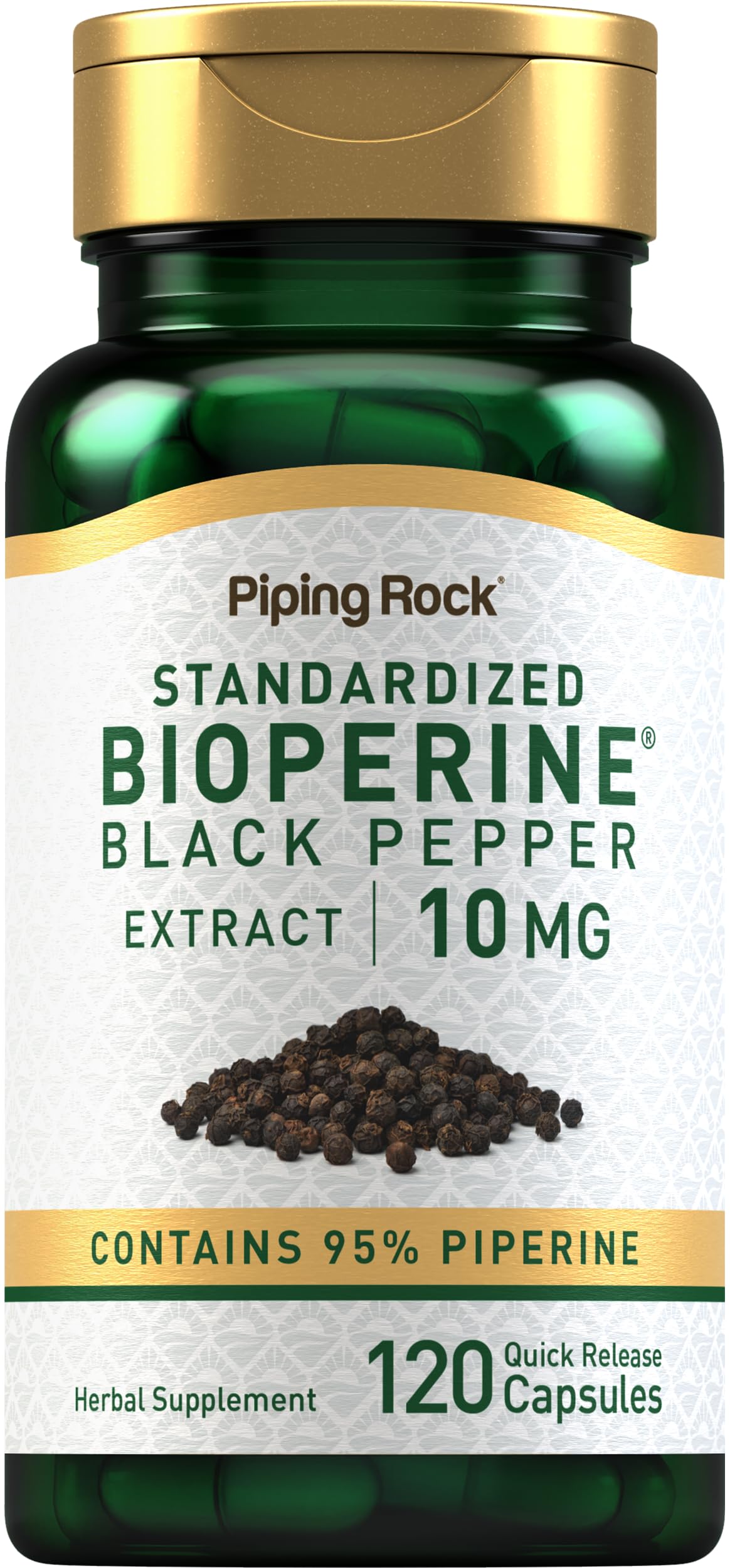 Gélules Bioperine de Piping Rock prêtes à être prises avec le repas