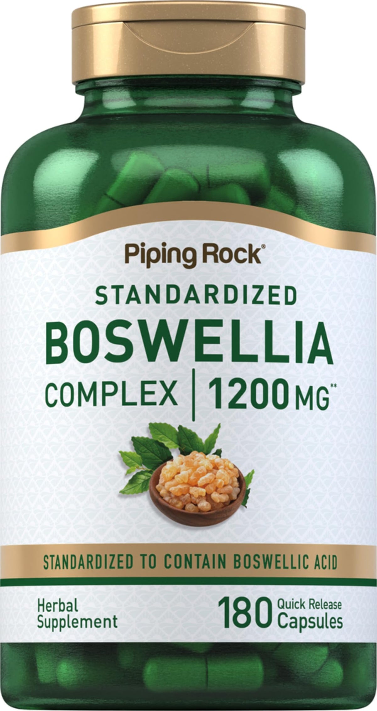 Piping Rock Boswellia extrait capsules, format pratique pour routine quotidienne