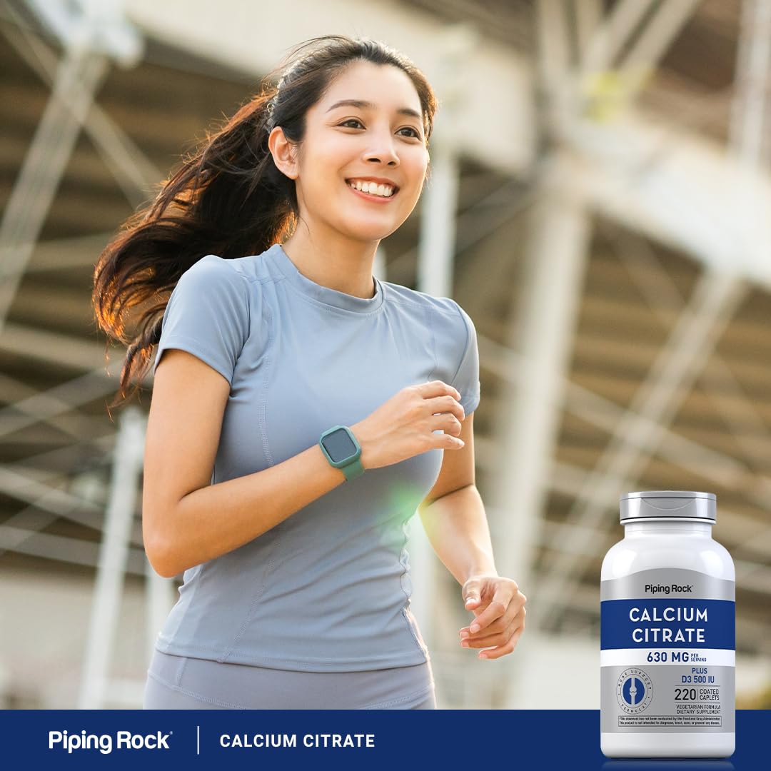 Piping Rock Calcium Citrate D3 – laboratoire testé pour des ingrédients fiables.