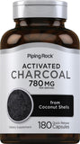 Piping Rock Charbon Actif – capsules 780 mg pour une absorption naturelle.