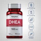 Étiquette Piping Rock DHEA sans OGM et sans gluten.