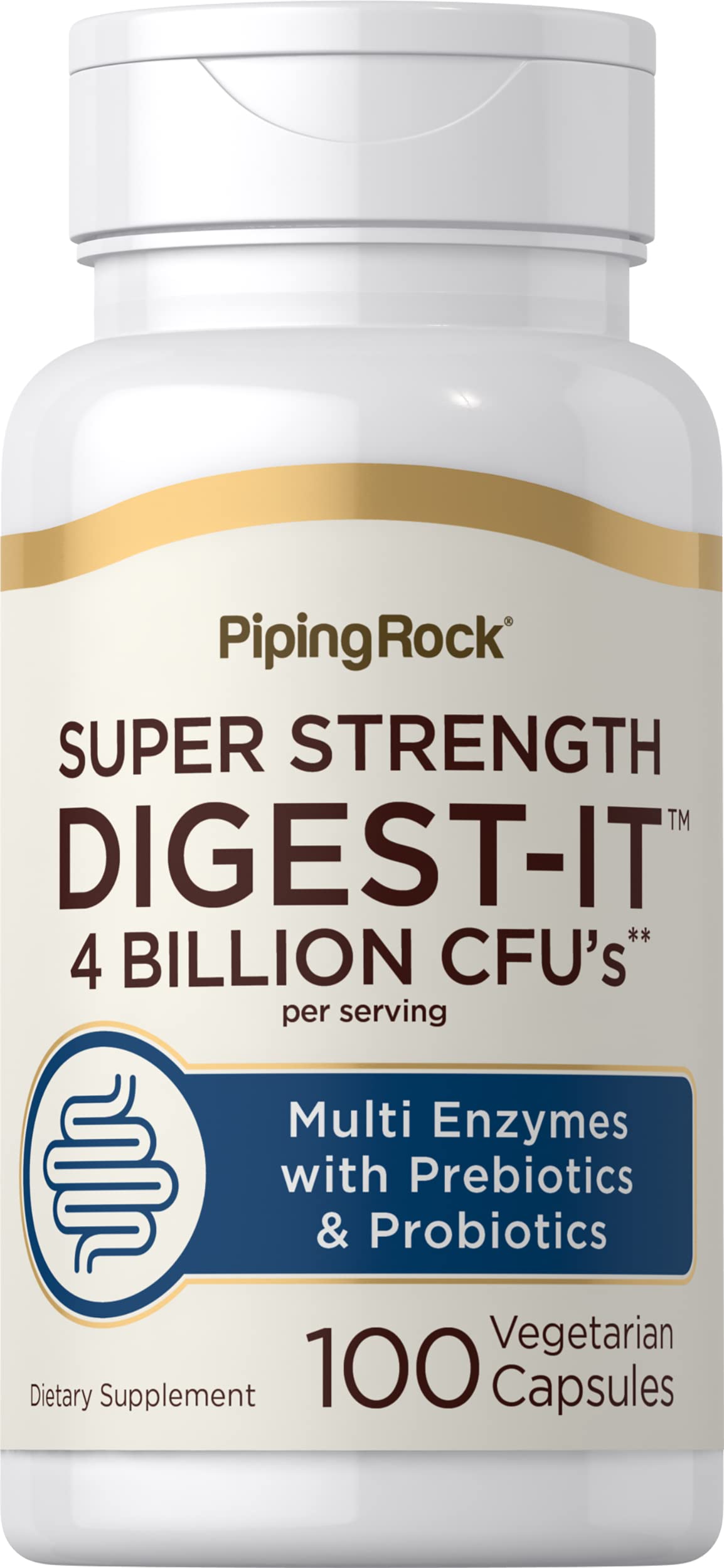 Piping Rock Digestive Enzymes — bouchon de bouteille, soutien digestif après repas.