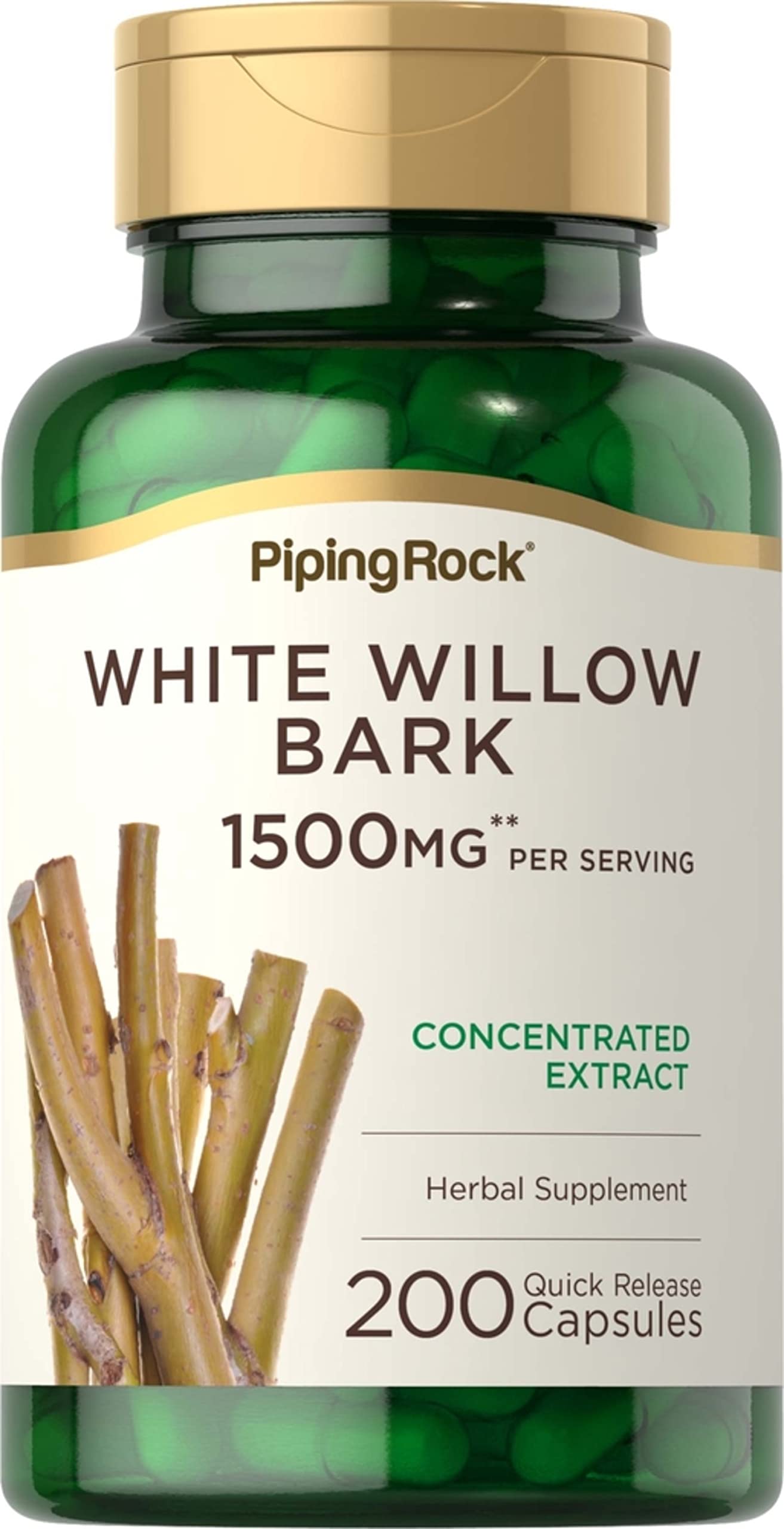 Capsules Piping Rock écorce saule blanc, pratique pour une routine quotidienne.