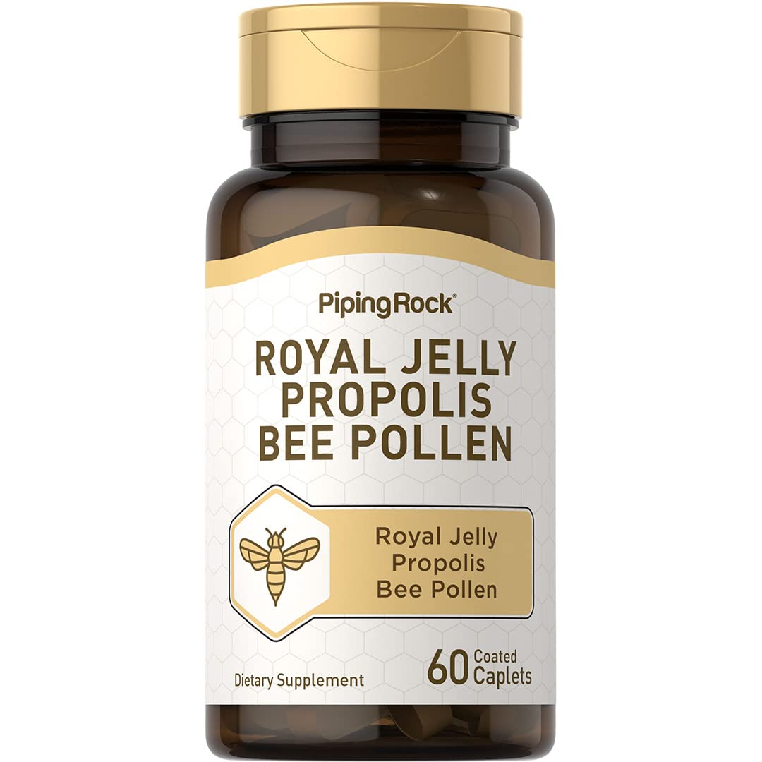 Piping Rock Gelée Royale Propolis Pollen caplets – pratique pour la routine quotidienne
