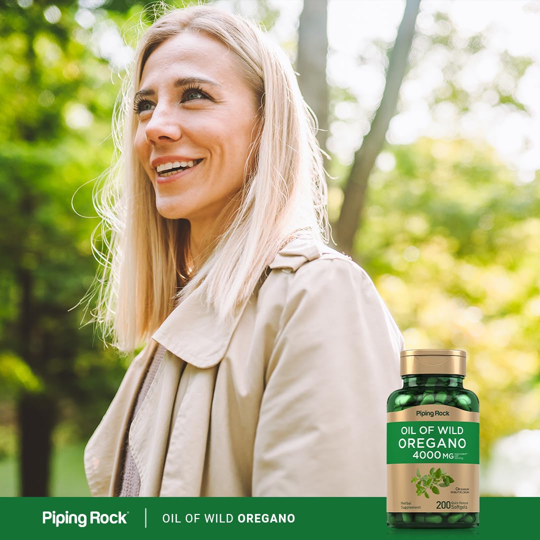Piping Rock gélules origan – sans gluten pour régimes variés.