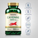 Gélules Cayenne Piping Rock, sans gluten, routine bien-être quotidienne.