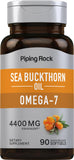 Piping Rock huile d'argousier en capsules, utilisation quotidienne pratique et naturelle.