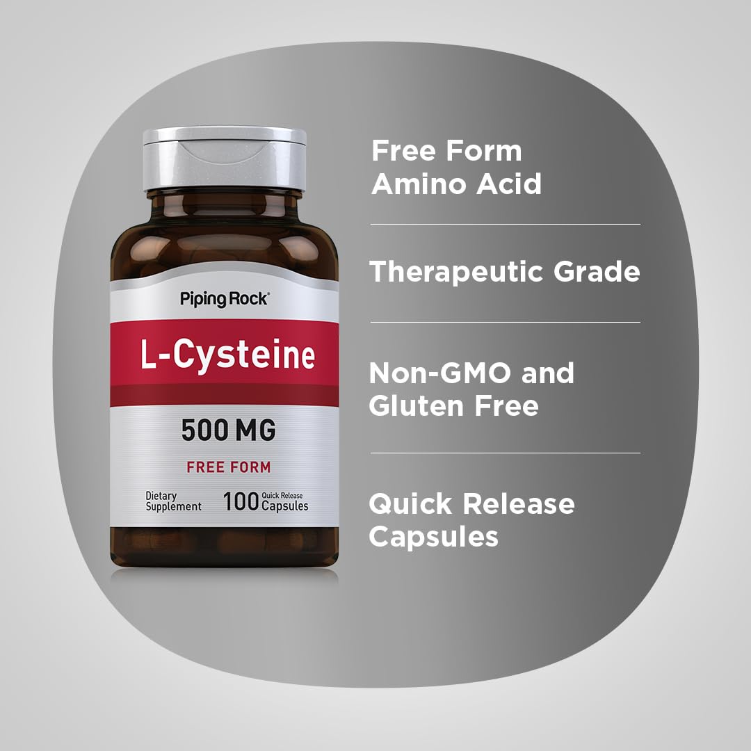 Flacon L-Cystéine 500 mg sans OGM et sans gluten, choix sûr.