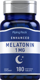 Piping Rock Mélatonine 1 mg – bouteille, dose pratique pour le soir et faciliter l’utilisation