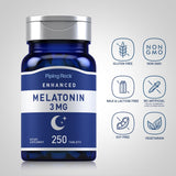 Piping Rock Mélatonine 3mg, formulation végétarienne sans OGMs.