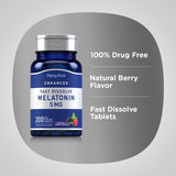 Bouteille au design moderne de Piping Rock Mélatonine 5 mg.