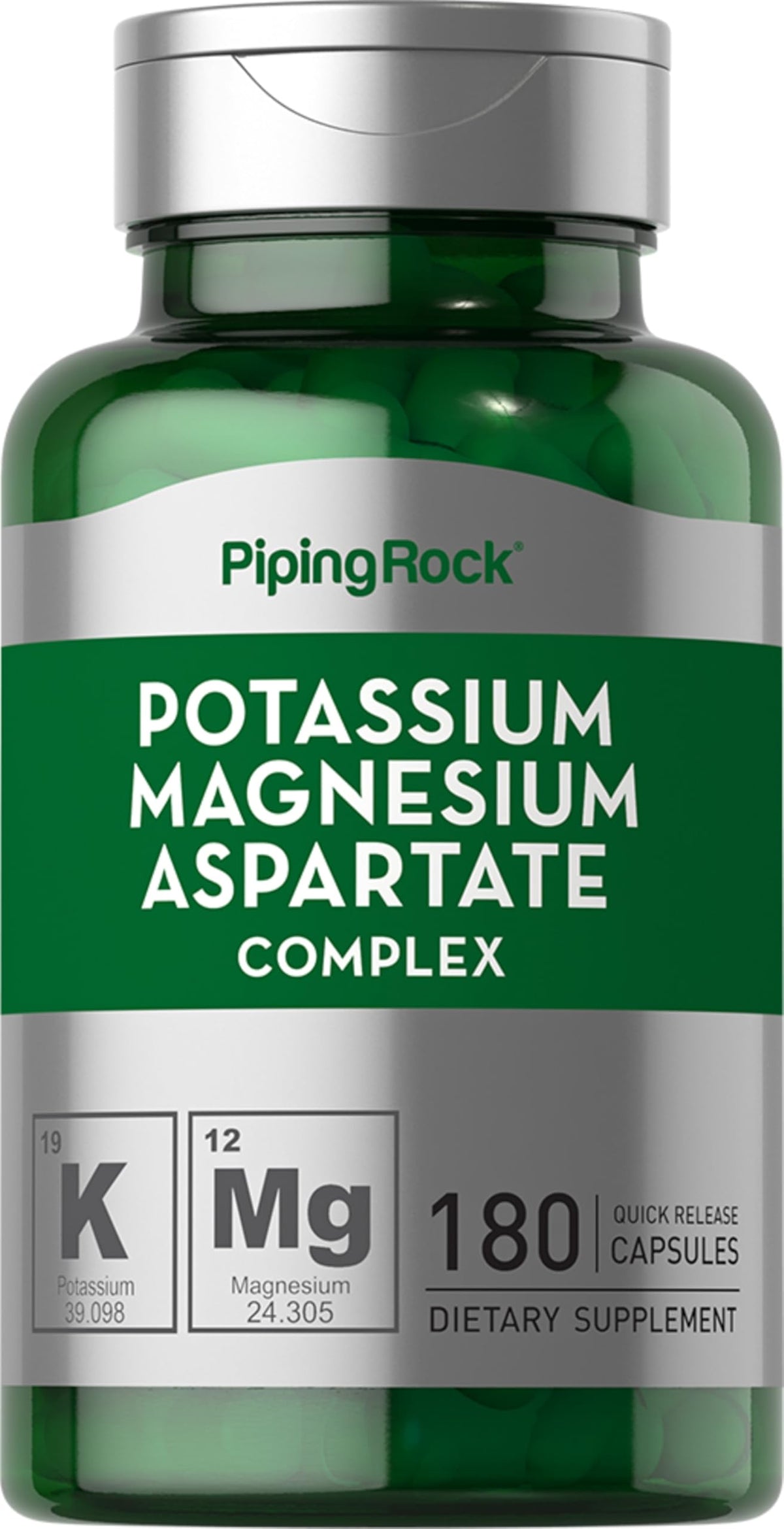 Piping Rock Potassium Magnésium Aspartate capsules – libération rapide pour l énergie quotidienne