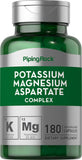 Piping Rock Potassium Magnésium Aspartate capsules – libération rapide pour l énergie quotidienne