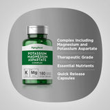 Fiche nutritionnelle Piping Rock Potassium Magnésium Aspartate – détails essentiels des nutriments