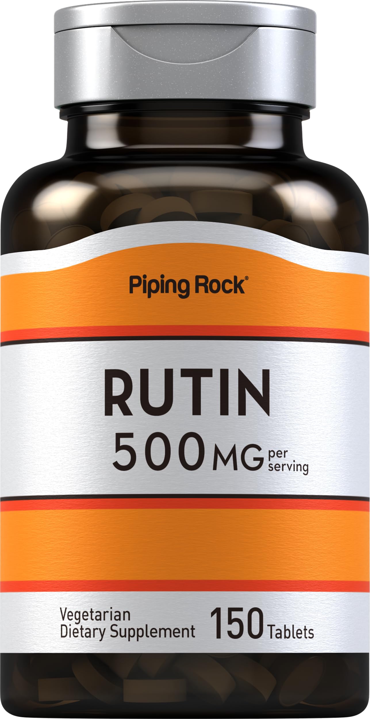 Piping Rock Rutin 500mg — bouteille pratique et dose facile à prendre.