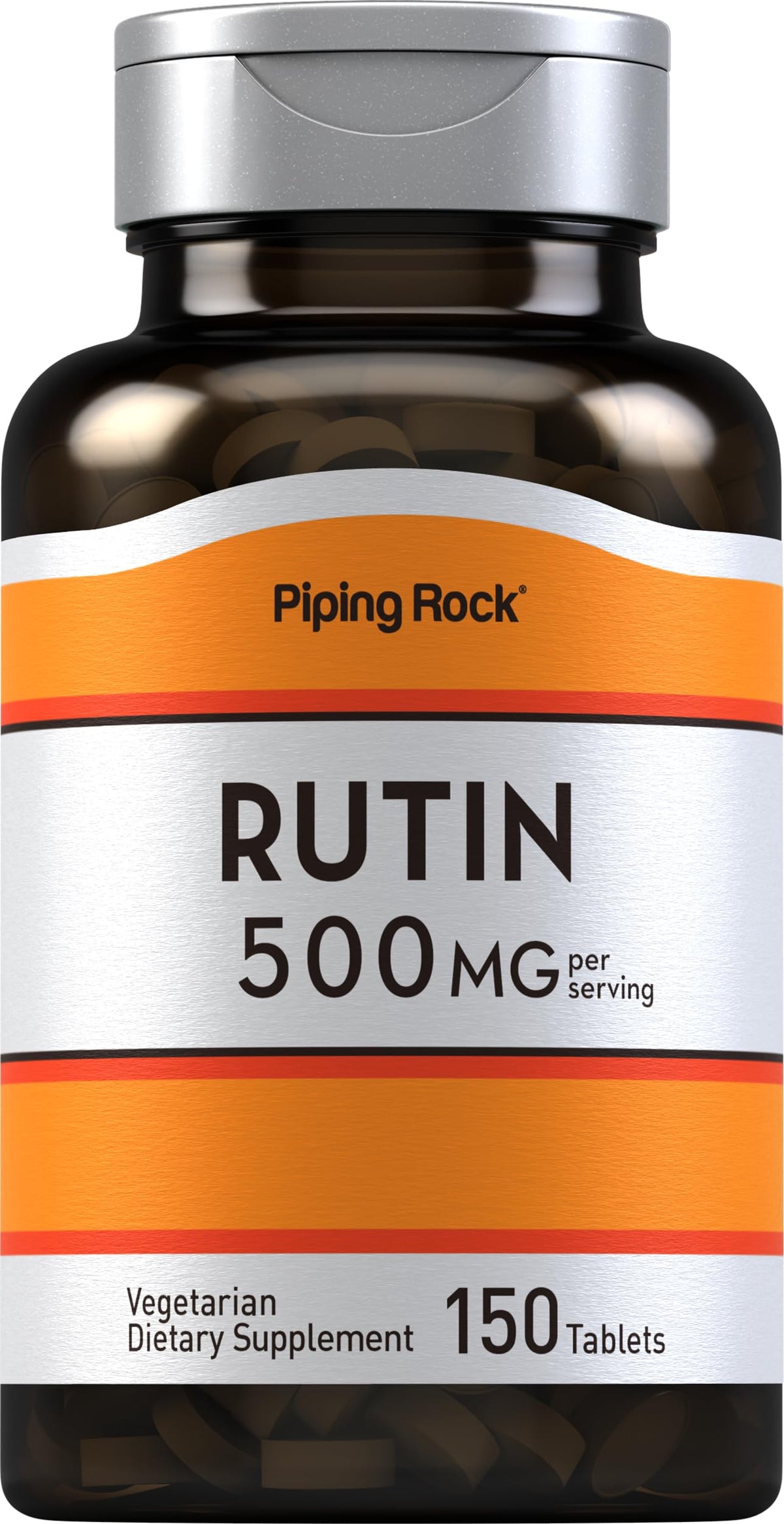 Piping Rock Rutin 500mg — bouteille pratique et dose facile à prendre.