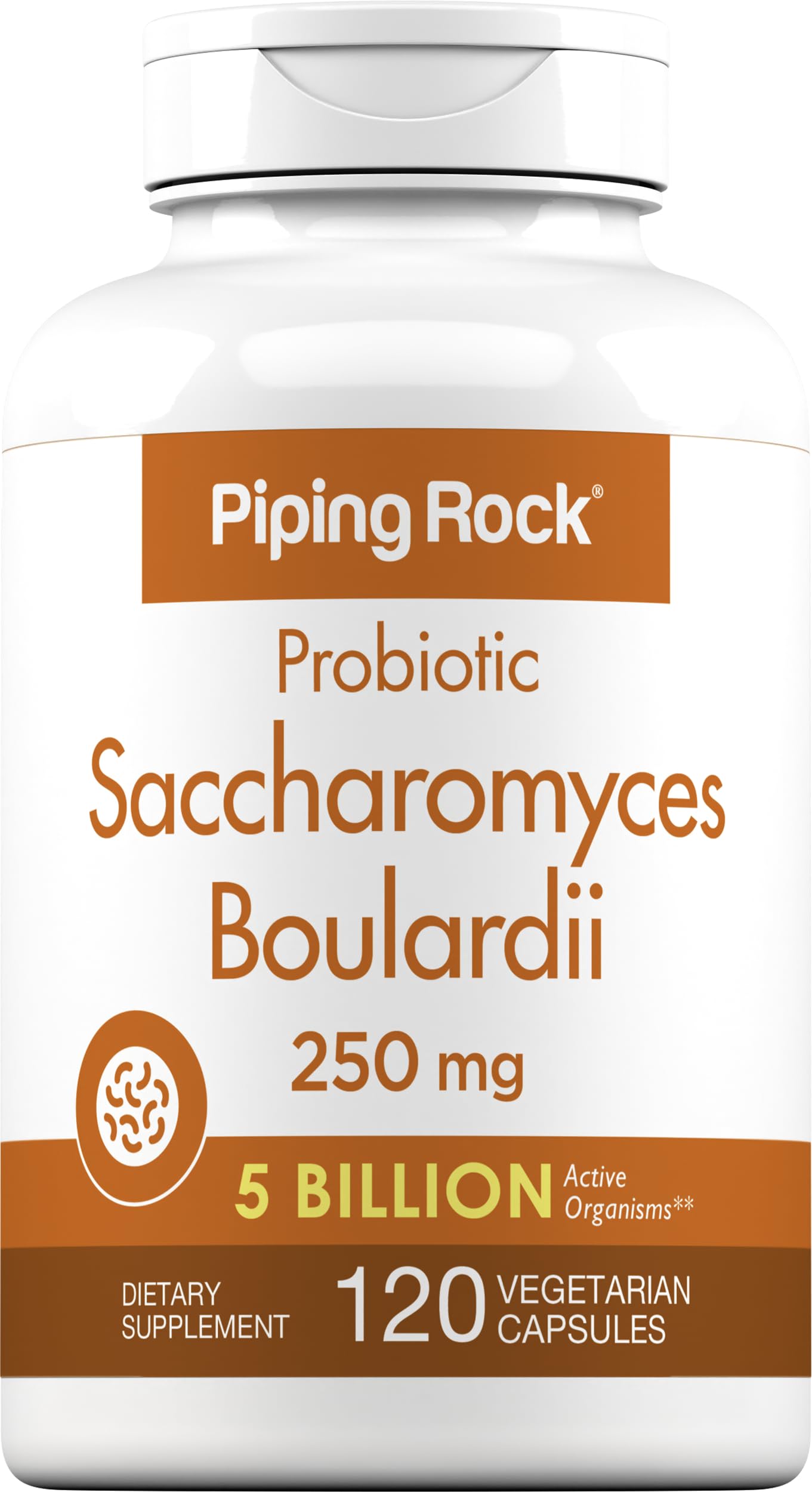 Piping Rock Saccharomyces boulardii en bouteille de 120 gélules pour soutien digestif quotidien