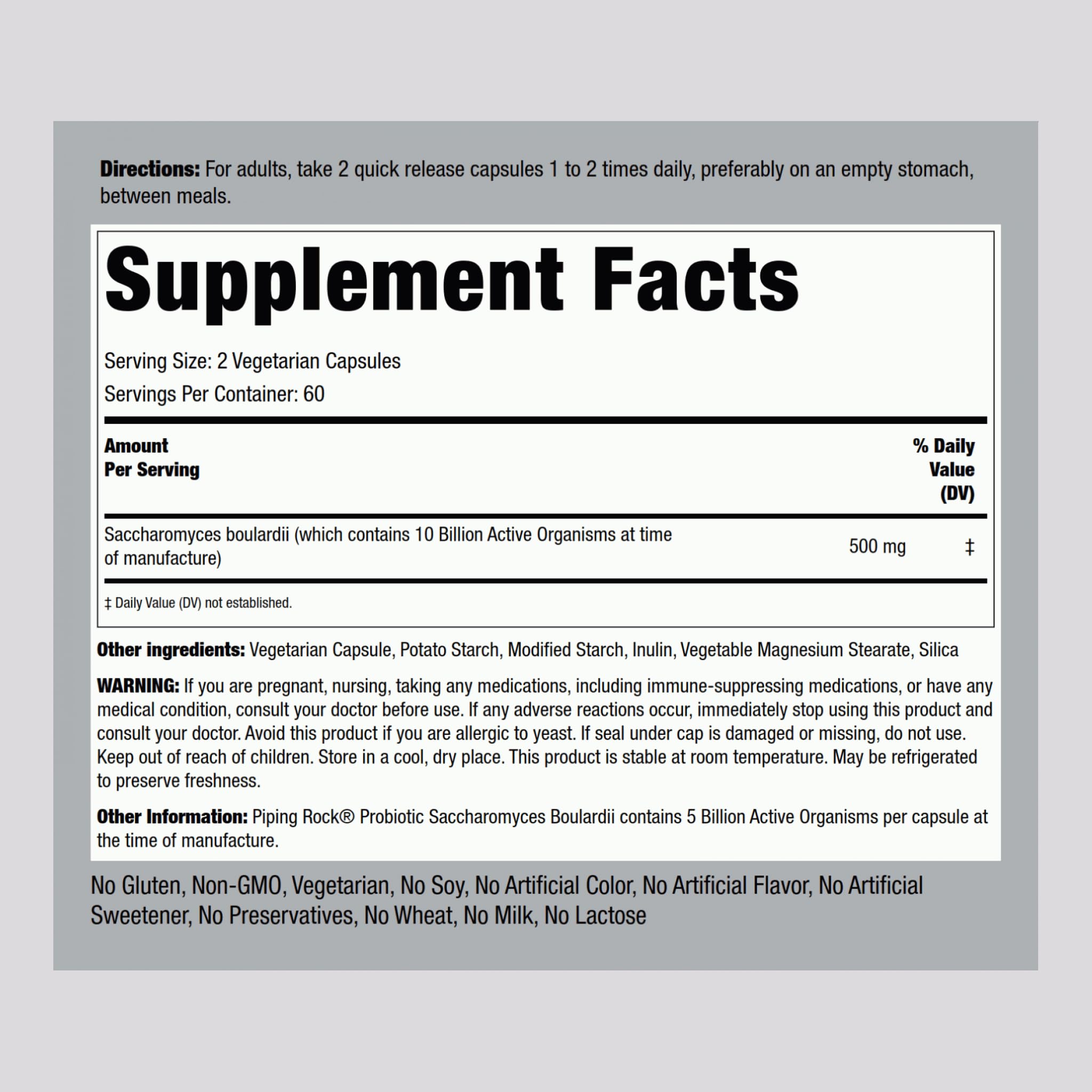 Capsules Saccharomyces boulardii, format pratique pour dosage quotidien