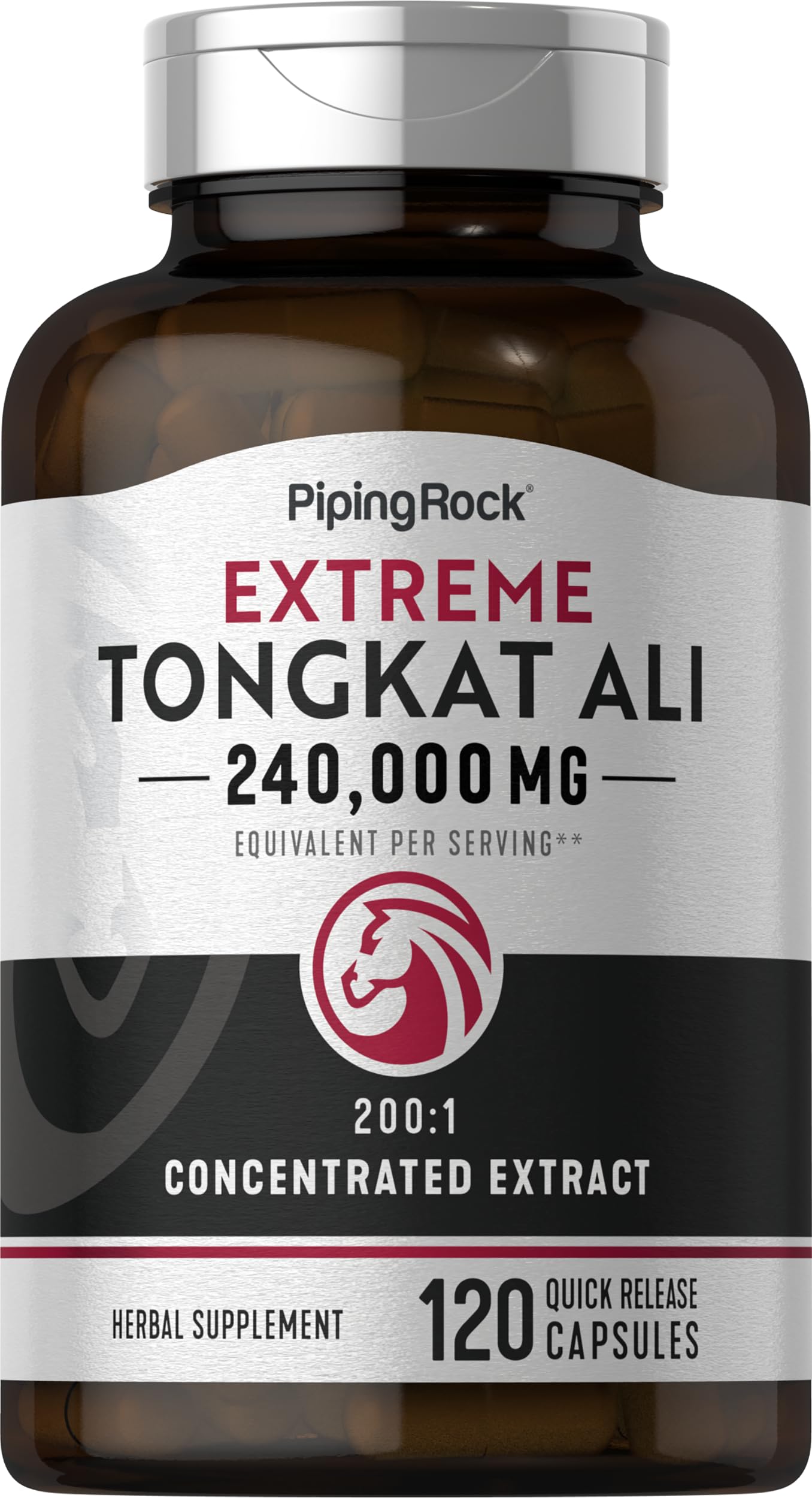 Piping Rock Tongkat Ali – capsules, soutien potentiel d'énergie pour la journée
