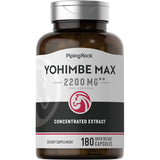 Piping Rock Yohimbe pour hommes — flacon 180 capsules, format pratique.