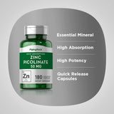 Piping Rock Zinc Picolinate 50mg - présentation montrant la routine quotidienne.