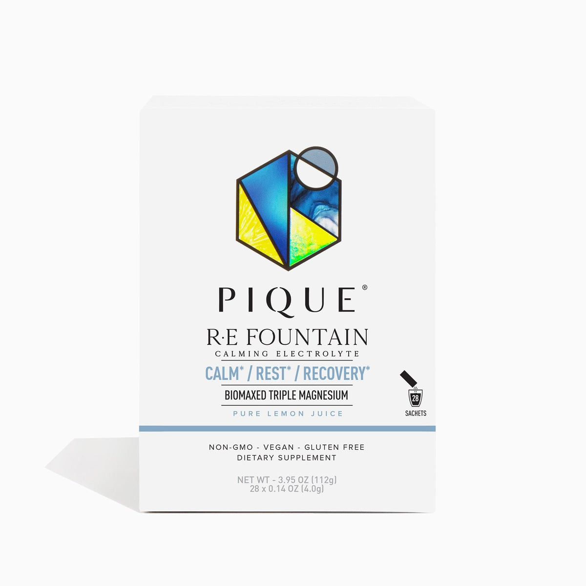 PIQUE R·E FOUNTAIN, poudre électrolytique prête à dissoudre pour hydratation détente.