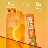 Pirq Hydration sachet orange dans le sac, pratique en déplacement.