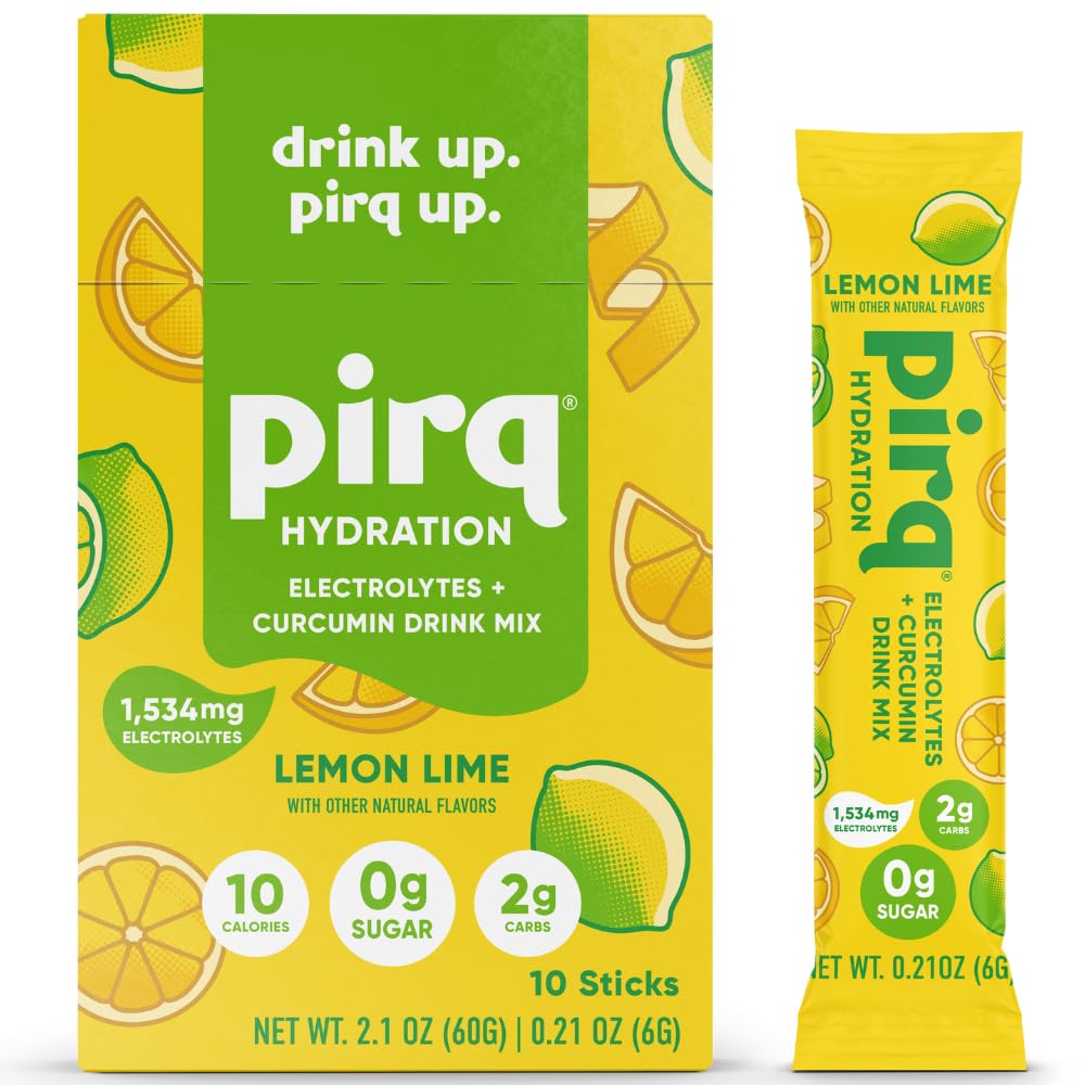 Pirq Hydration, sachet citron-lime : goût frais et hydratation pratique en déplacement.