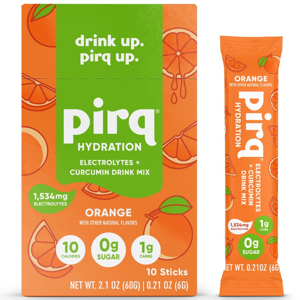 Pirq Hydration: sachet orange prêt à boire pour hydratation rapide.