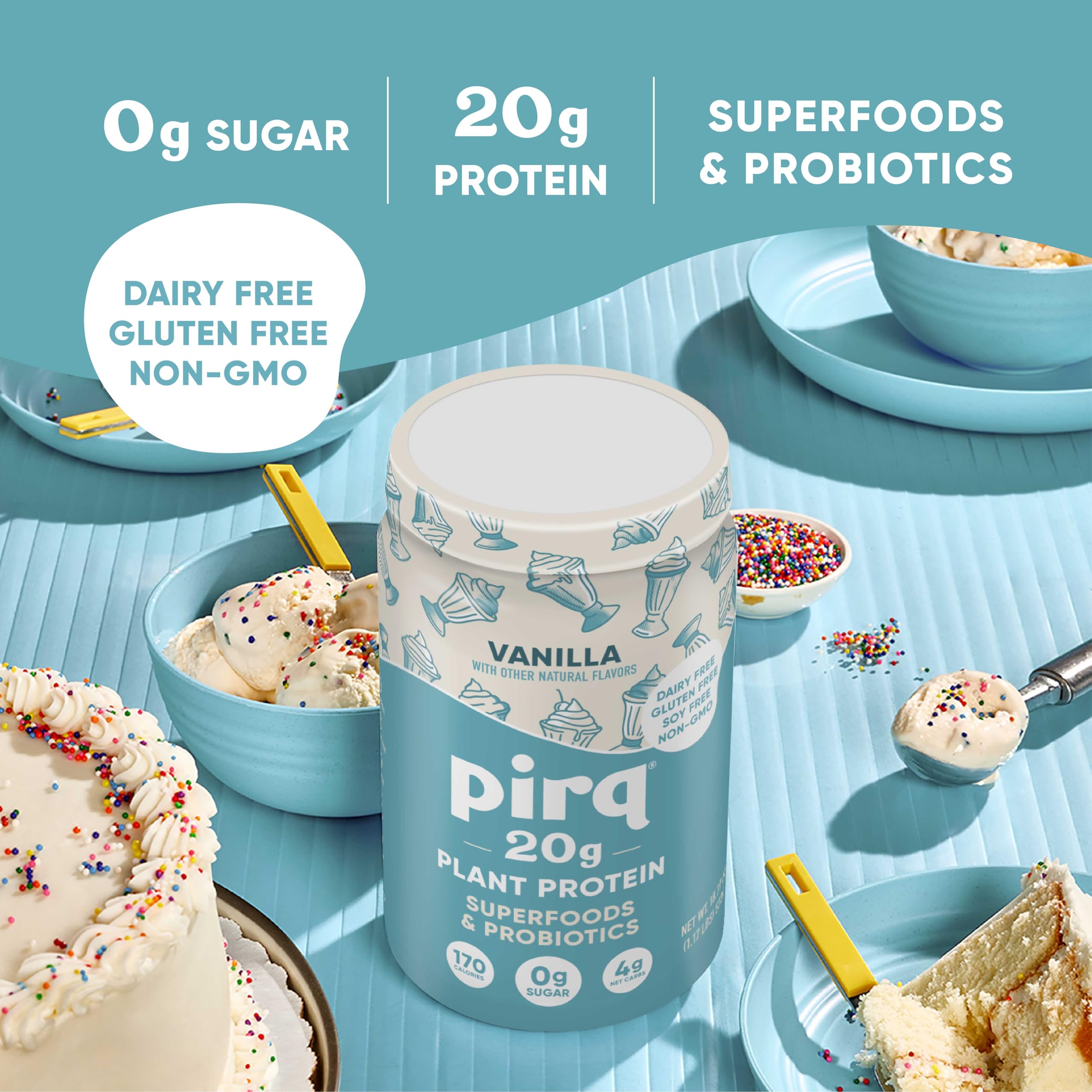 Pirq protéine végétale vanille bouteille portable: pratique à emporter.