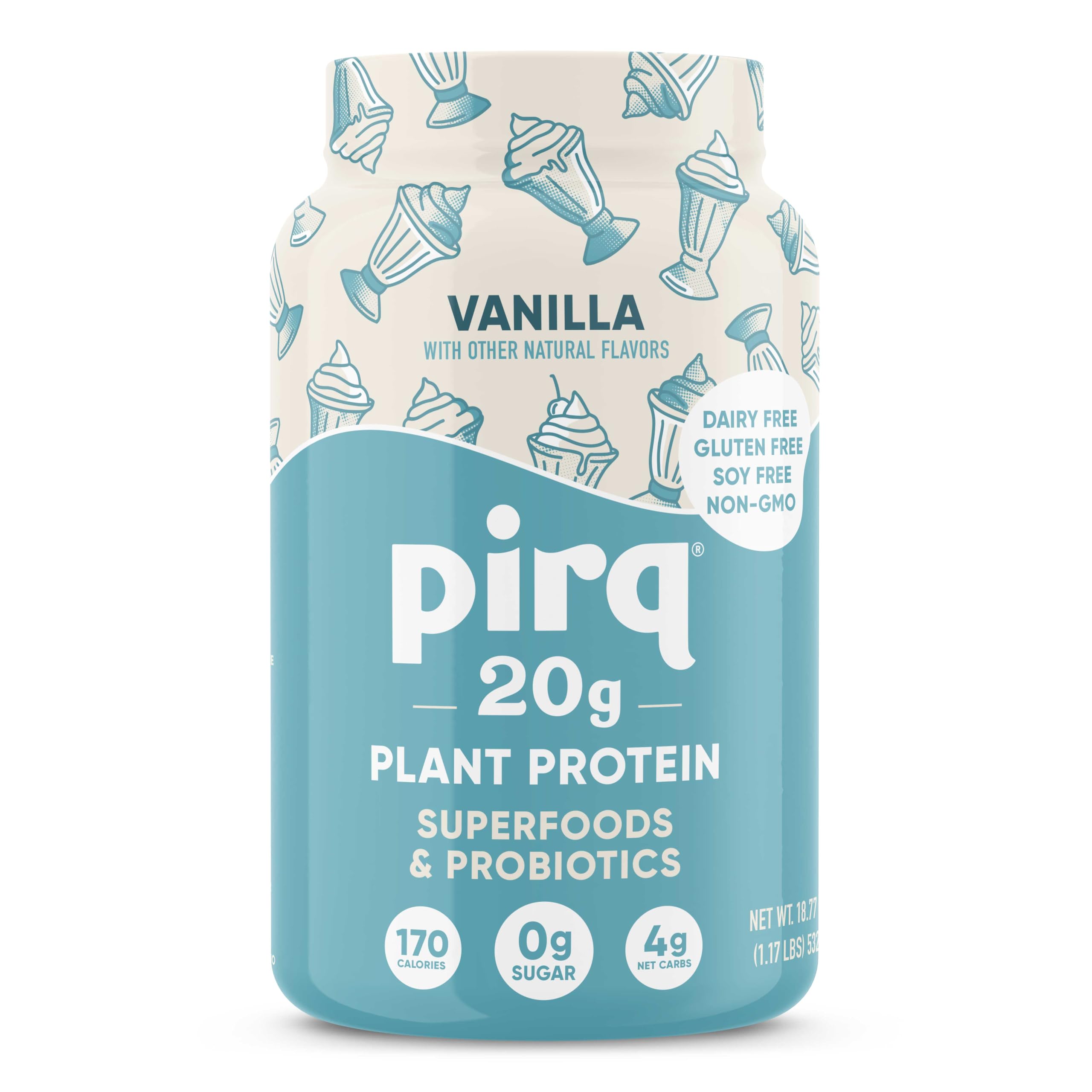 Pirq Protéine végétale vanille poudre: source pratique de protéines pour les journées actives.