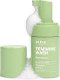 Pixie Feminine Wash – bouteille pompe, mousse légère pour usage quotidien.