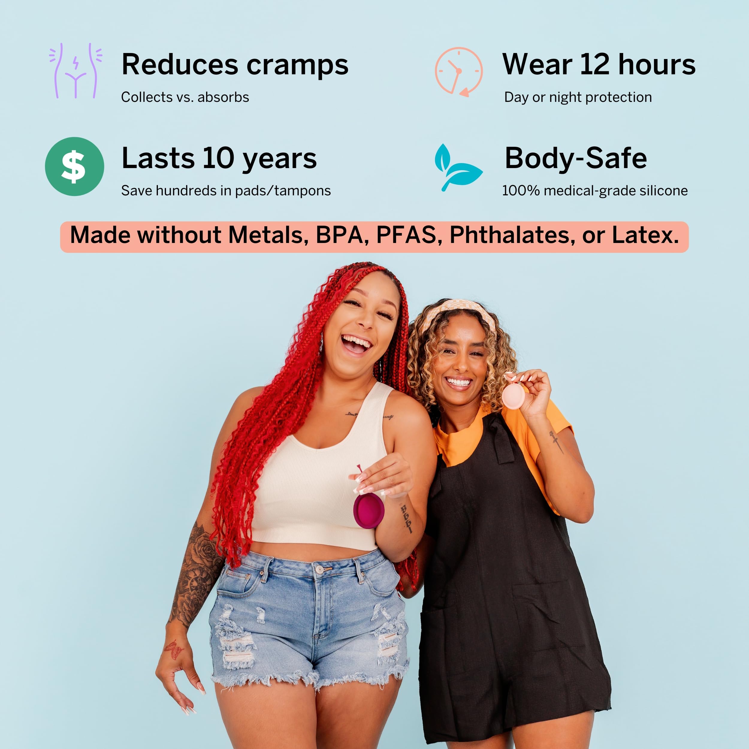 Pixie Cup capacité 7 tampons – longue journée sans changement fréquent