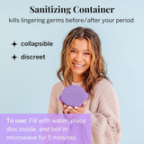 Pixie Cup étui de stérilisation portable pour une hygiène sûre.