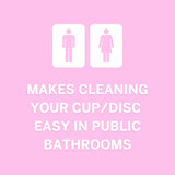 Lingettes Pixie Cup pour l'entretien en douceur de la coupe menstruelle.