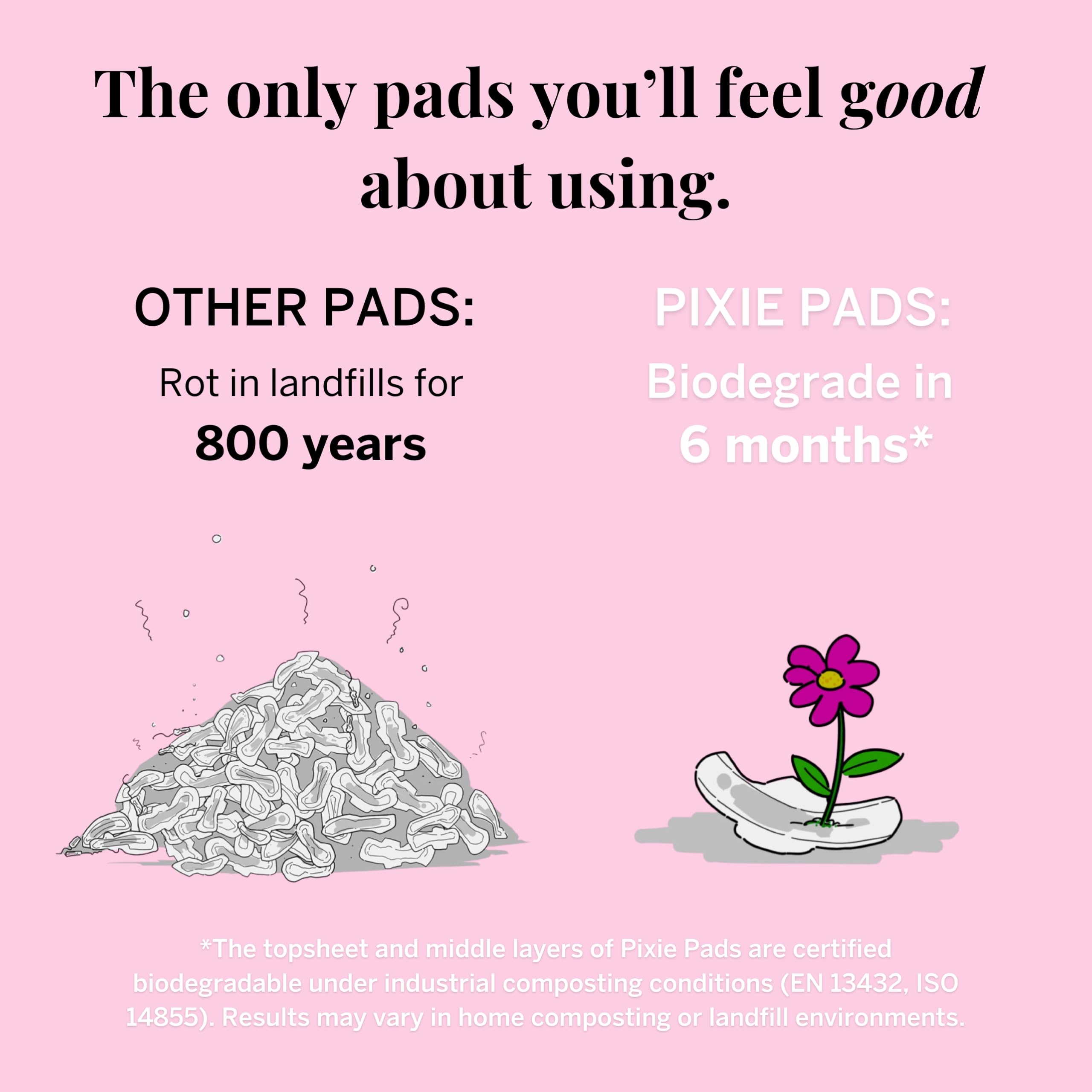 Pixie Cup pad postpartum 24 comptes, pratique et économique.