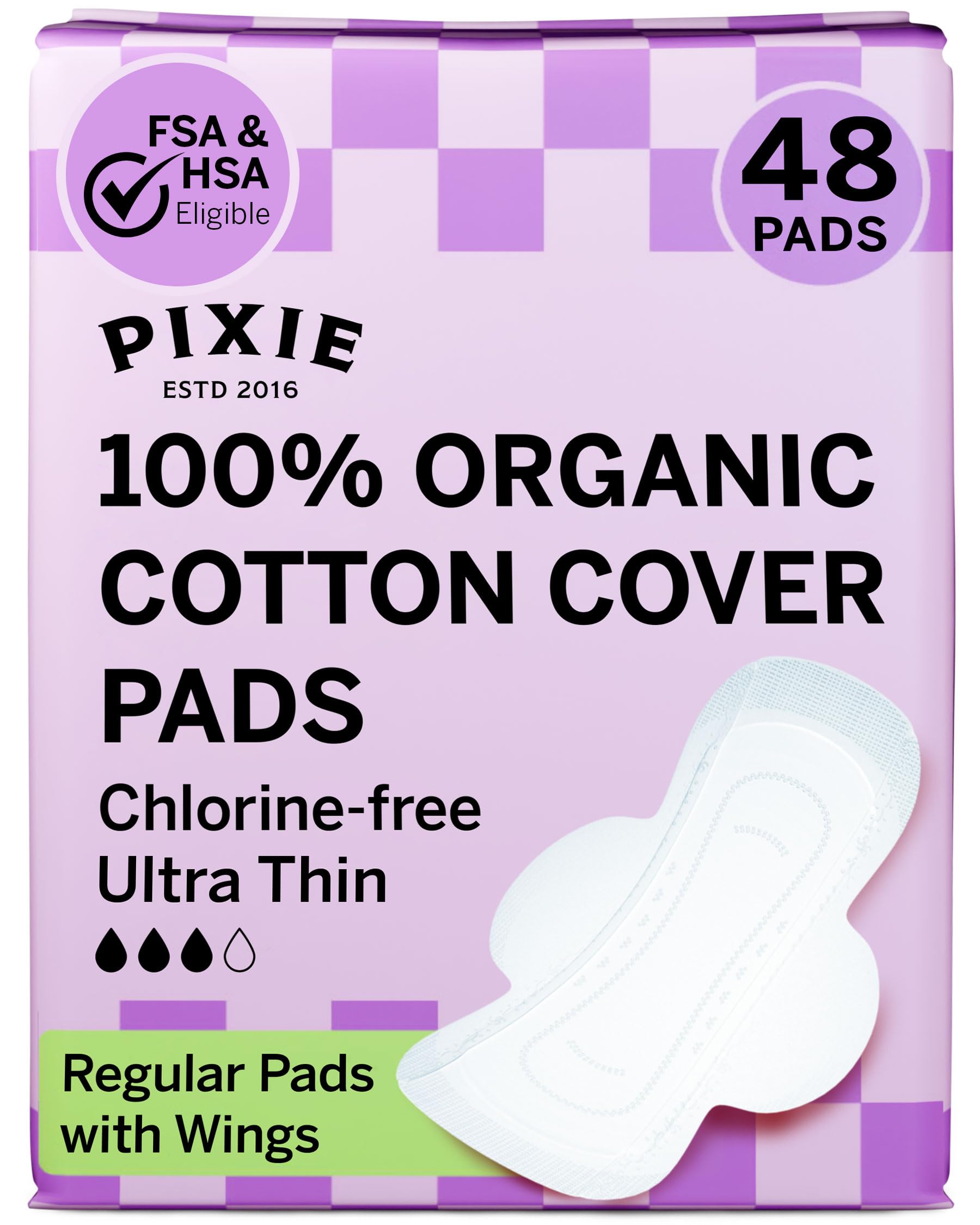 Pixie Cup protections pack-shot bio coton: absorption fiable et confort quotidien.
