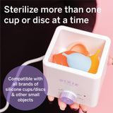 Pixie Cup Sterilisateur – sécurité renforcée grâce à l’arrêt automatique.