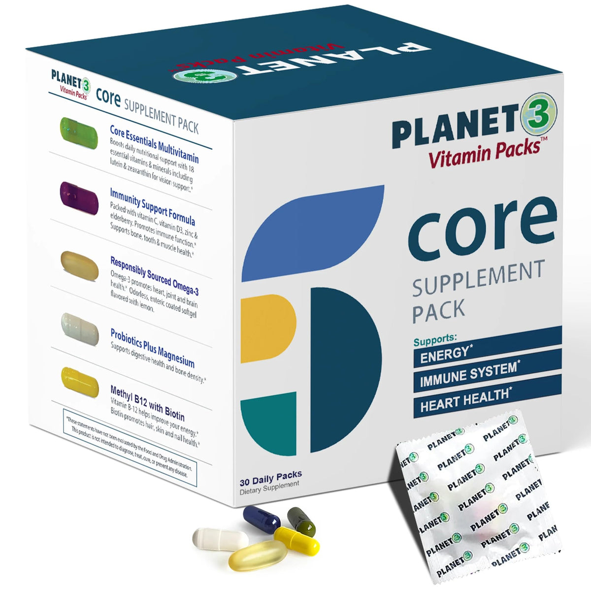 Planet 3 paquets quotidiens, emballage pratique pour routine matinale.