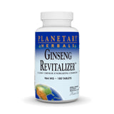 Planetary Herbals Ginseng Revitalizer : tablettes dans la bouteille, énergie durable sans stimulants.