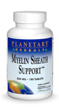 planetary herbals myelin sheath support - bouteille et gélules évoquant le soutien potentiel du système nerveux.