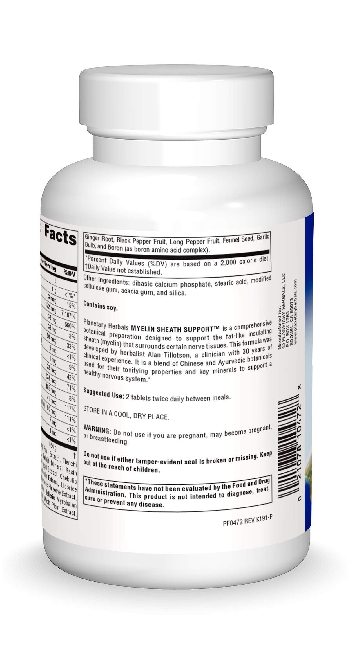 planetary herbals myelin sheath support - gelules visibles et promesses d'équilibre nerveux.