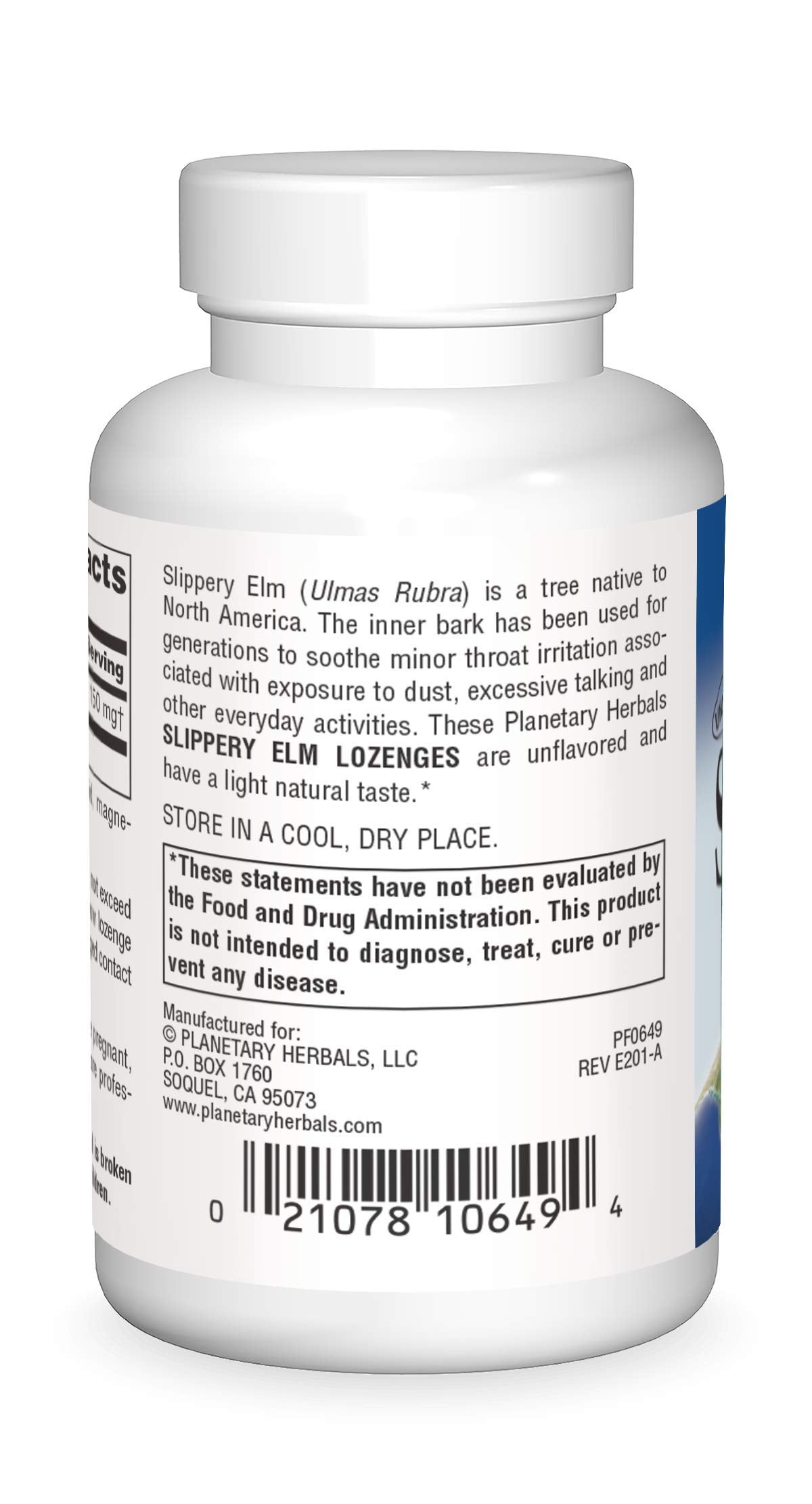 Planetary Herbals Slippery Elm Lozenges dissolution lente pour un contact prolongé.