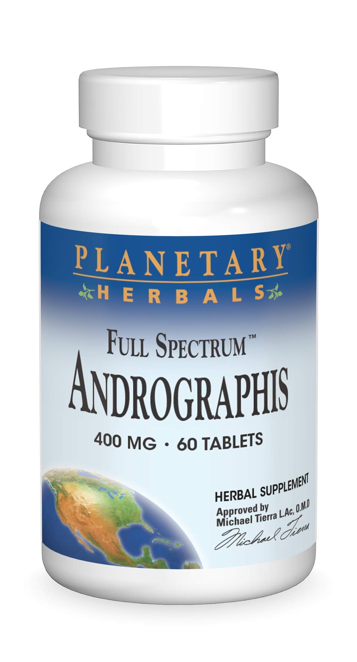 Planetary Herbals andrographis 400 mg, boîte – soutien digestif potentiel.